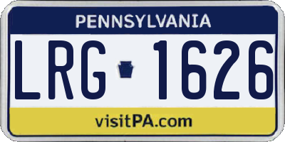 PA license plate LRG1626