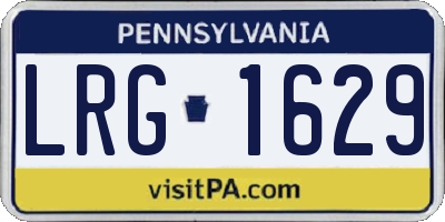 PA license plate LRG1629