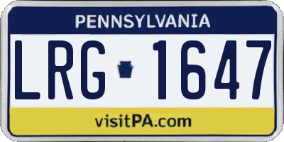 PA license plate LRG1647