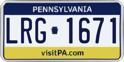 PA license plate LRG1671