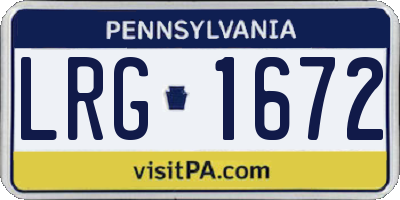 PA license plate LRG1672