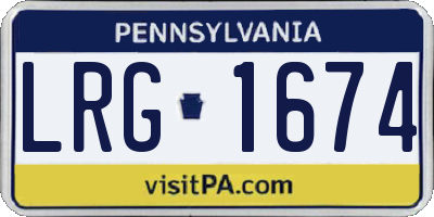 PA license plate LRG1674