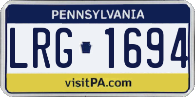 PA license plate LRG1694