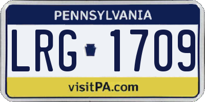 PA license plate LRG1709