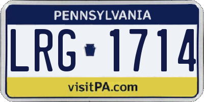 PA license plate LRG1714