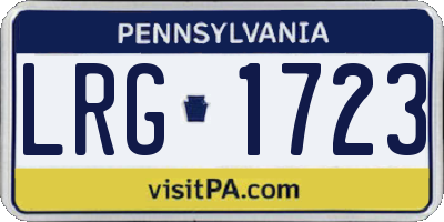 PA license plate LRG1723