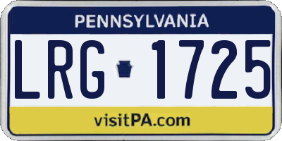 PA license plate LRG1725