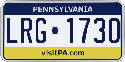 PA license plate LRG1730