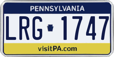 PA license plate LRG1747