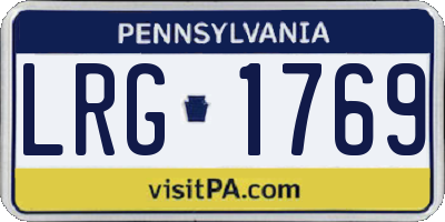 PA license plate LRG1769