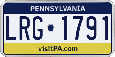 PA license plate LRG1791