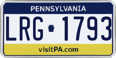 PA license plate LRG1793