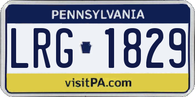 PA license plate LRG1829