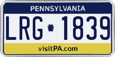 PA license plate LRG1839
