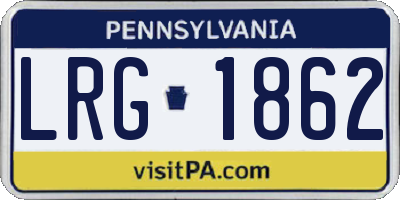 PA license plate LRG1862