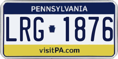 PA license plate LRG1876