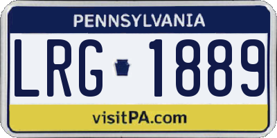 PA license plate LRG1889
