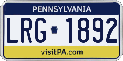 PA license plate LRG1892