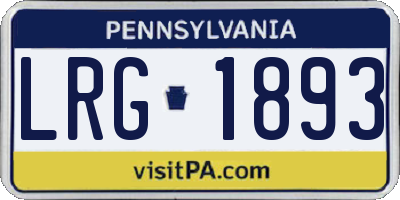 PA license plate LRG1893
