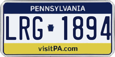 PA license plate LRG1894