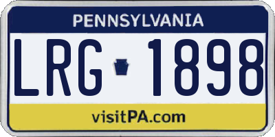 PA license plate LRG1898