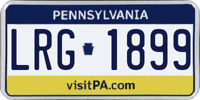 PA license plate LRG1899