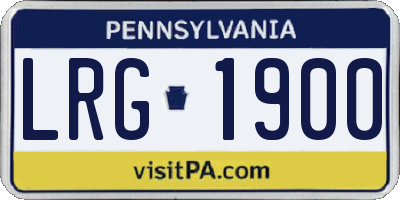 PA license plate LRG1900