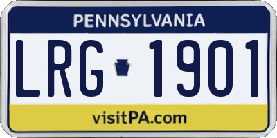 PA license plate LRG1901