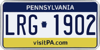 PA license plate LRG1902