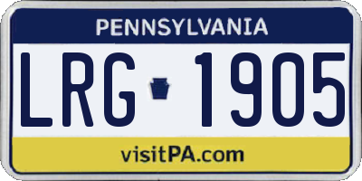 PA license plate LRG1905