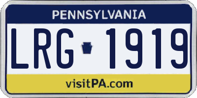 PA license plate LRG1919