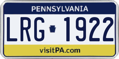 PA license plate LRG1922