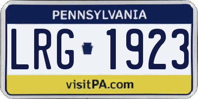PA license plate LRG1923