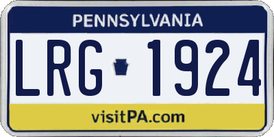 PA license plate LRG1924