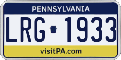 PA license plate LRG1933