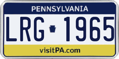 PA license plate LRG1965