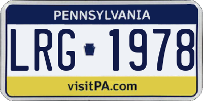 PA license plate LRG1978