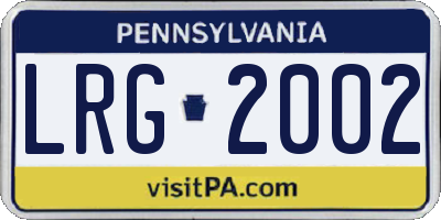 PA license plate LRG2002