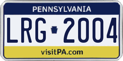 PA license plate LRG2004