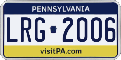 PA license plate LRG2006