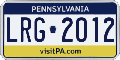 PA license plate LRG2012