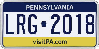 PA license plate LRG2018