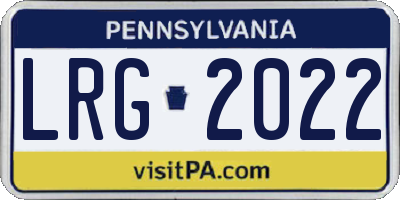 PA license plate LRG2022
