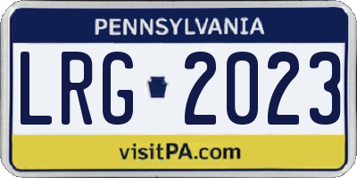 PA license plate LRG2023