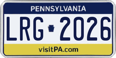 PA license plate LRG2026