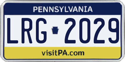 PA license plate LRG2029
