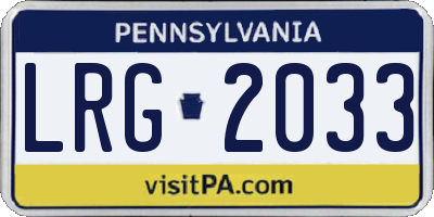 PA license plate LRG2033