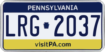 PA license plate LRG2037