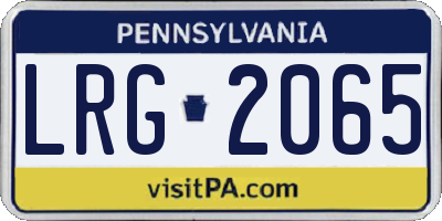 PA license plate LRG2065