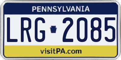 PA license plate LRG2085